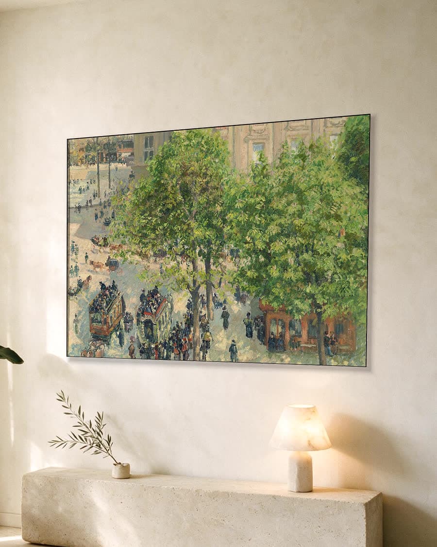 Place du Théâtre-Français, lente in een aluminium frame aan dezelfde muur