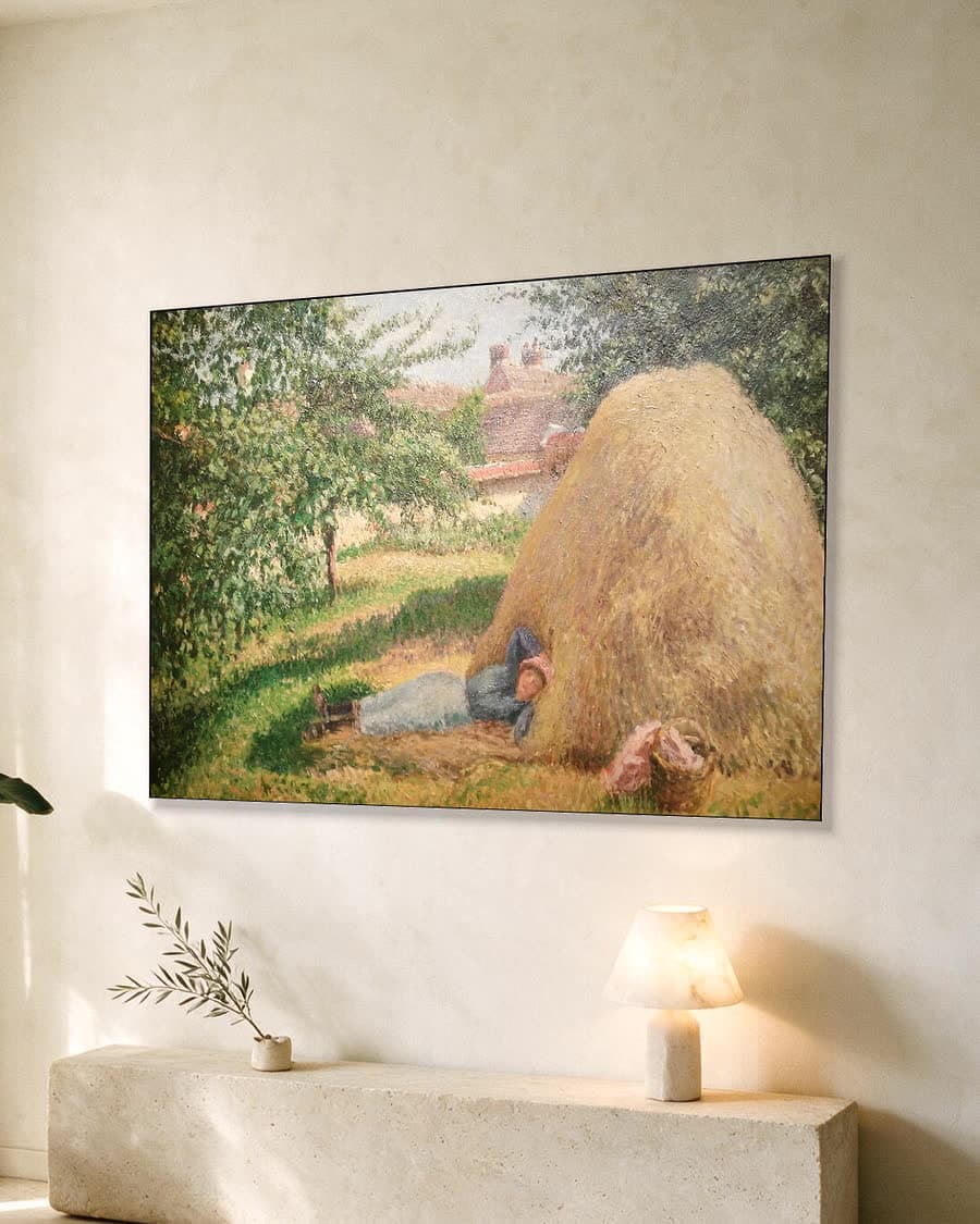 De middagrust, Éragny in een aluminium frame aan dezelfde muur