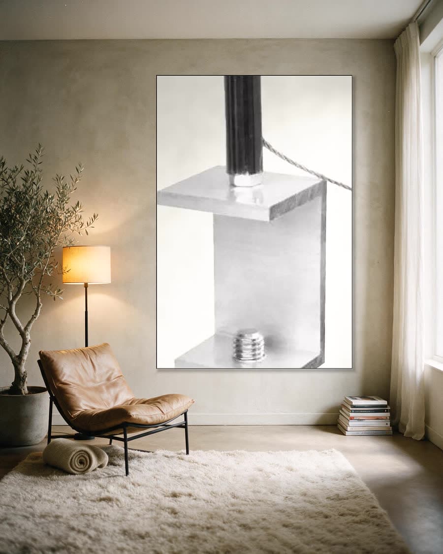 Plafondbevestiging in een aluminium frame aan dezelfde muur
