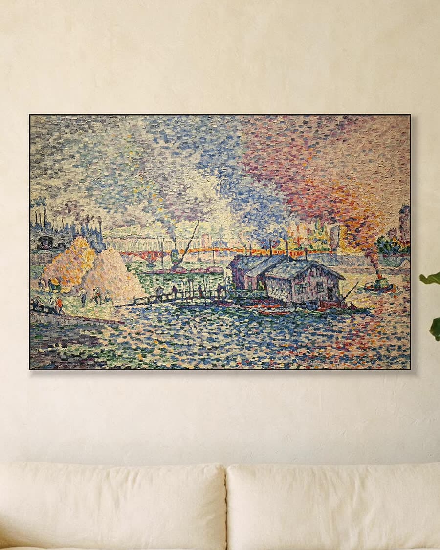 De Pont Mirabeau in een aluminium frame aan dezelfde muur