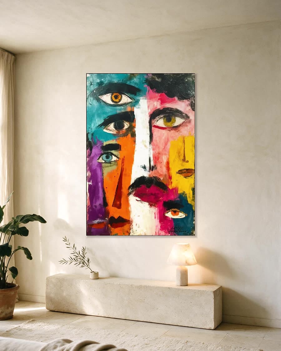 Door vele ogen in een aluminium frame aan dezelfde muur
