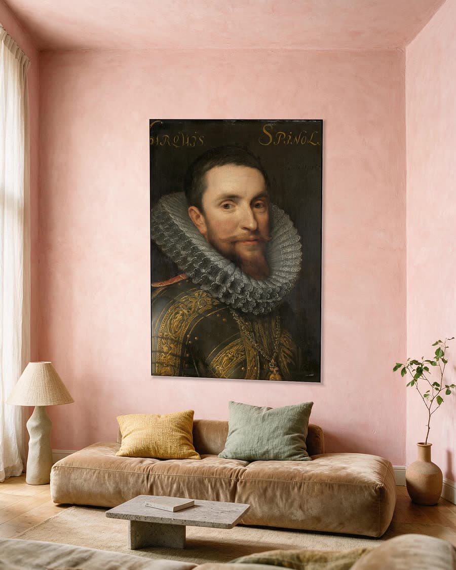 Ambrogio (1569-1630), markies de Spinola in een aluminium frame aan dezelfde muur