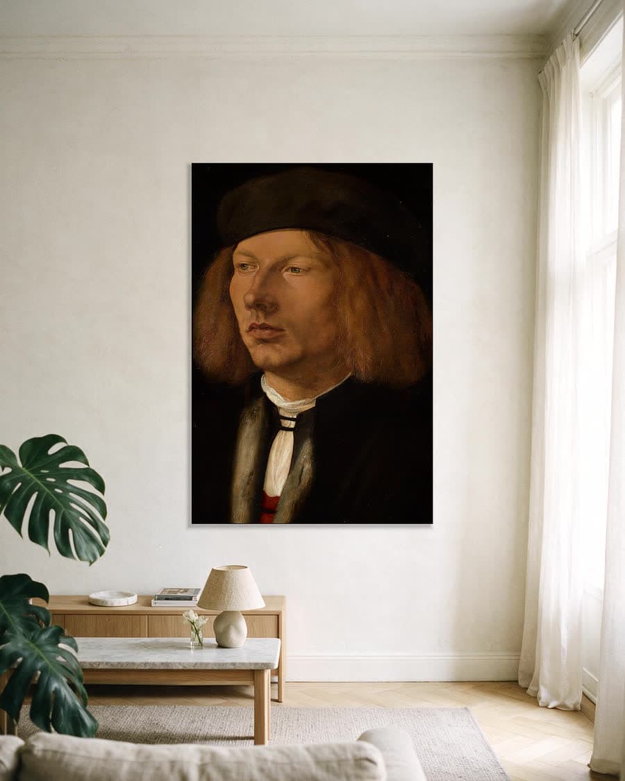 Burkhard van Speyer in een aluminium frame aan dezelfde muur