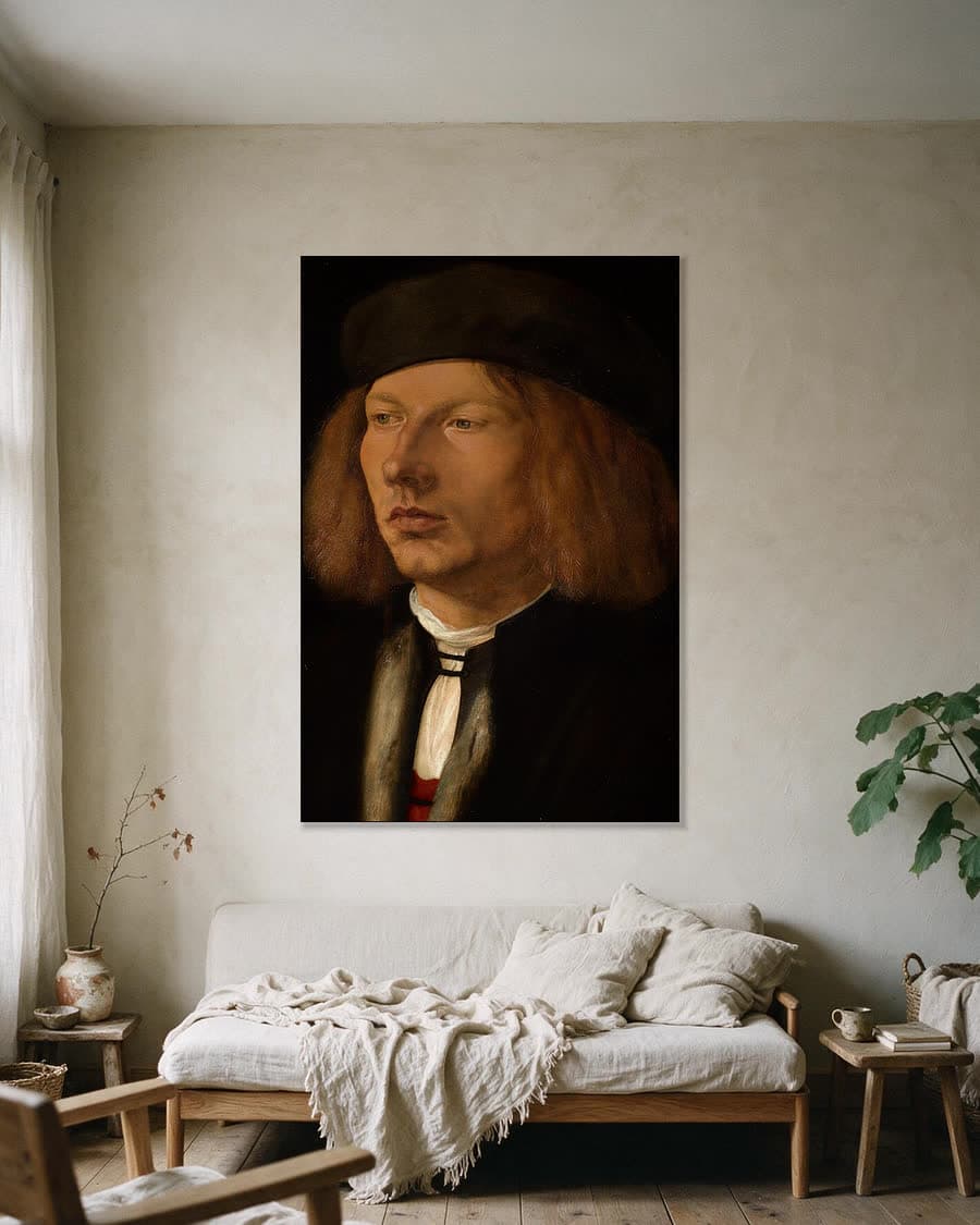 Burkhard van Speyer in een aluminium frame aan dezelfde muur