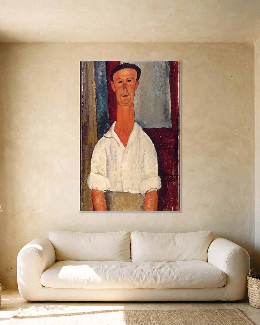 Gaston Modot in een aluminium frame aan dezelfde muur