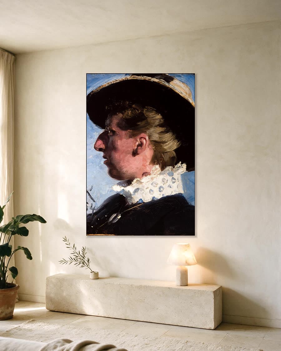 Anna Palm in een aluminium frame aan dezelfde muur