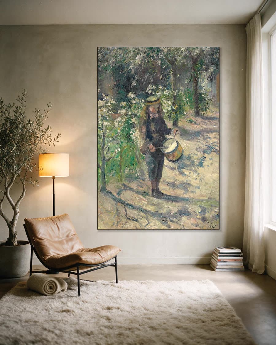 Kind met trommel in een aluminium frame aan dezelfde muur