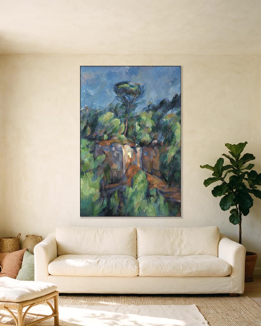De steengroeve van Bibémus in een aluminium frame aan dezelfde muur