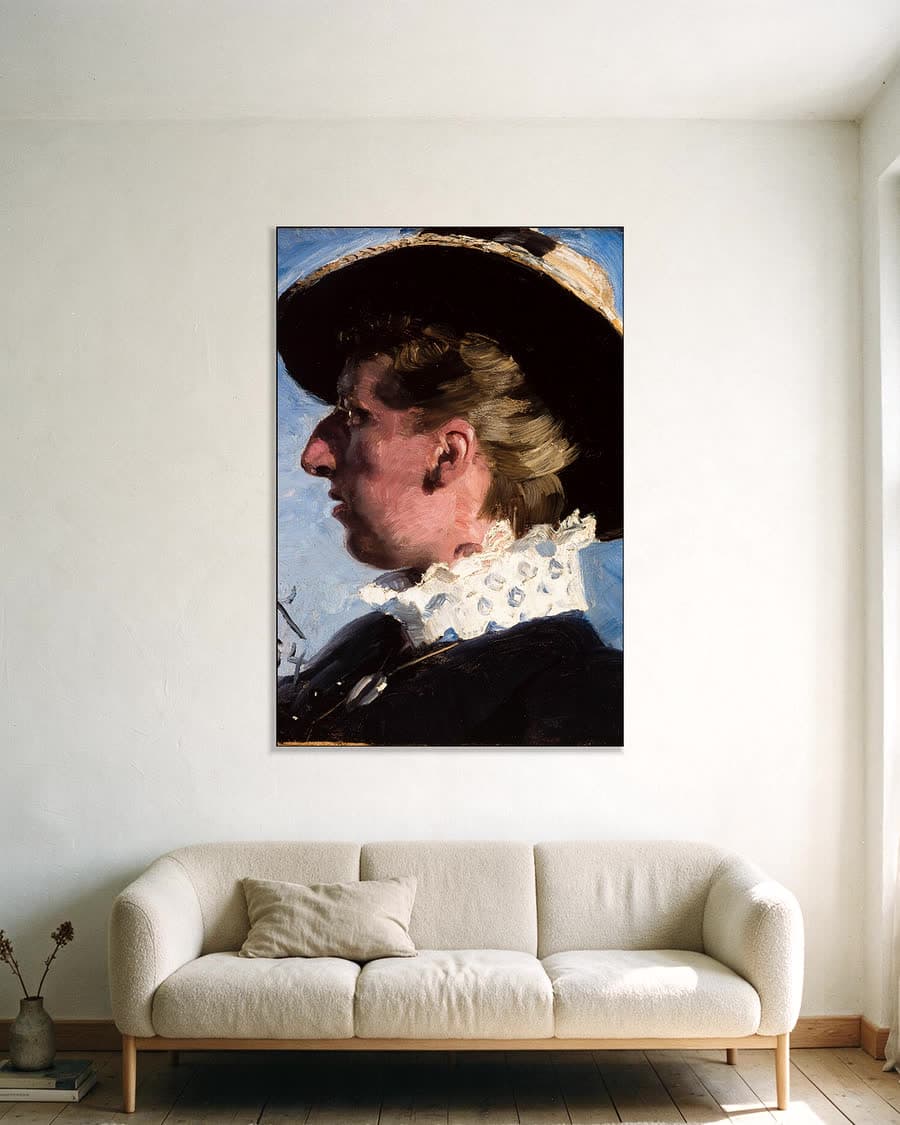 Anna Palm in een aluminium frame aan dezelfde muur