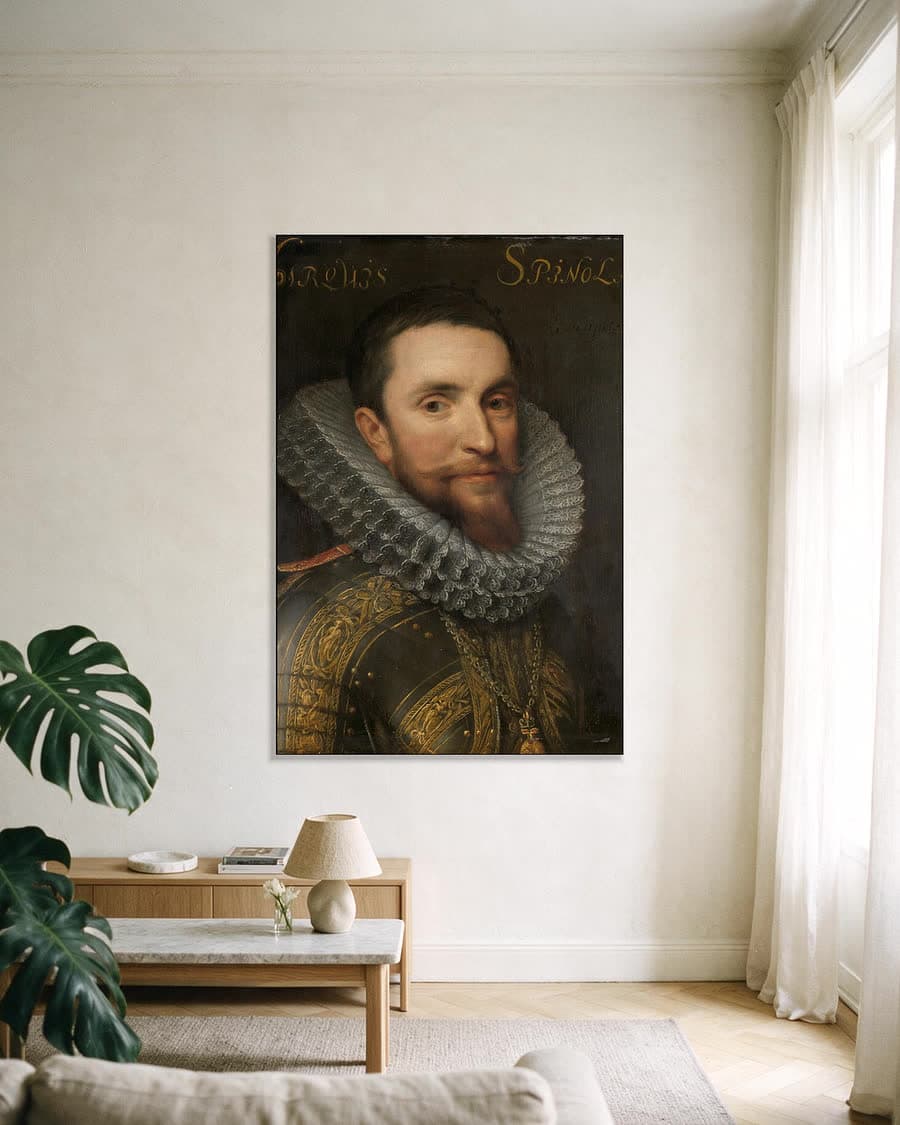 Ambrogio (1569-1630), markies de Spinola in een aluminium frame aan dezelfde muur