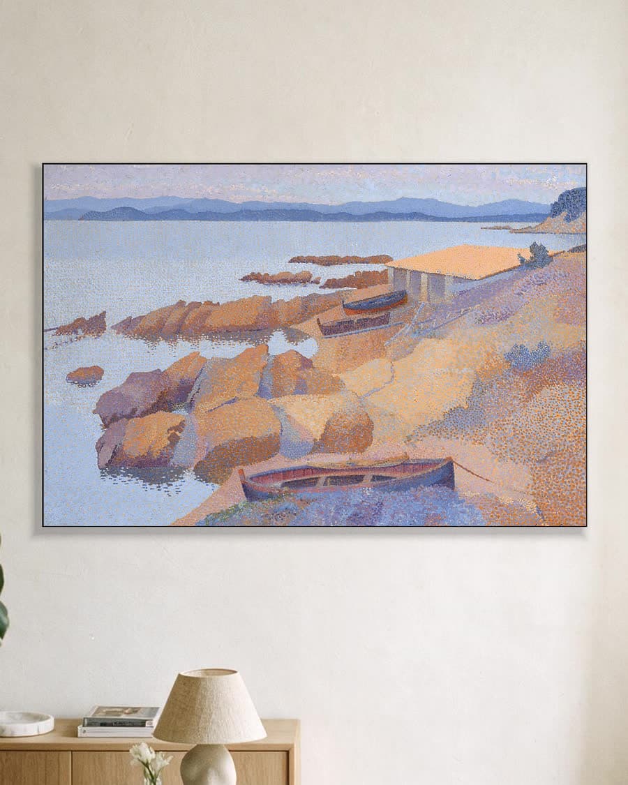 De kreek van Antibes in een aluminium frame aan dezelfde muur