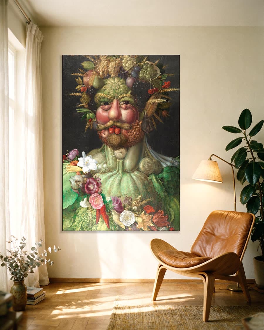 Vertumnus in een aluminium frame aan dezelfde muur