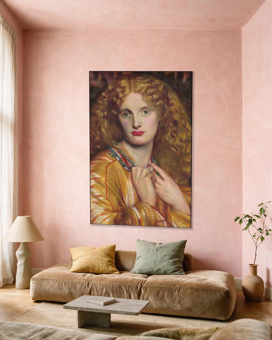 Helena van Troje in een aluminium frame aan dezelfde muur