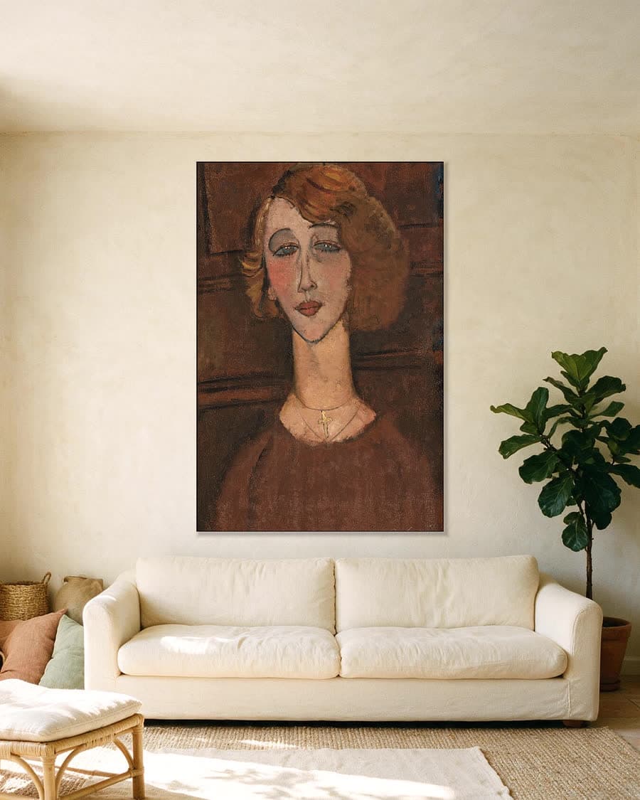 Renée in een aluminium frame aan dezelfde muur