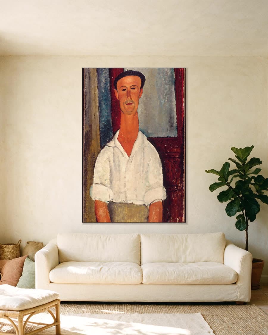 Gaston Modot in een aluminium frame aan dezelfde muur