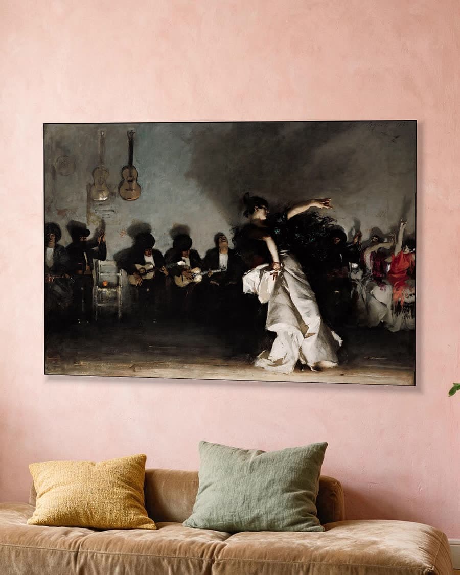 El Jaleo (1882) in een aluminium frame aan dezelfde muur
