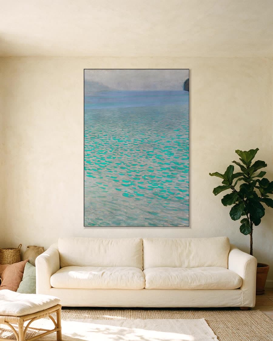 Attersee in een aluminium frame aan dezelfde muur