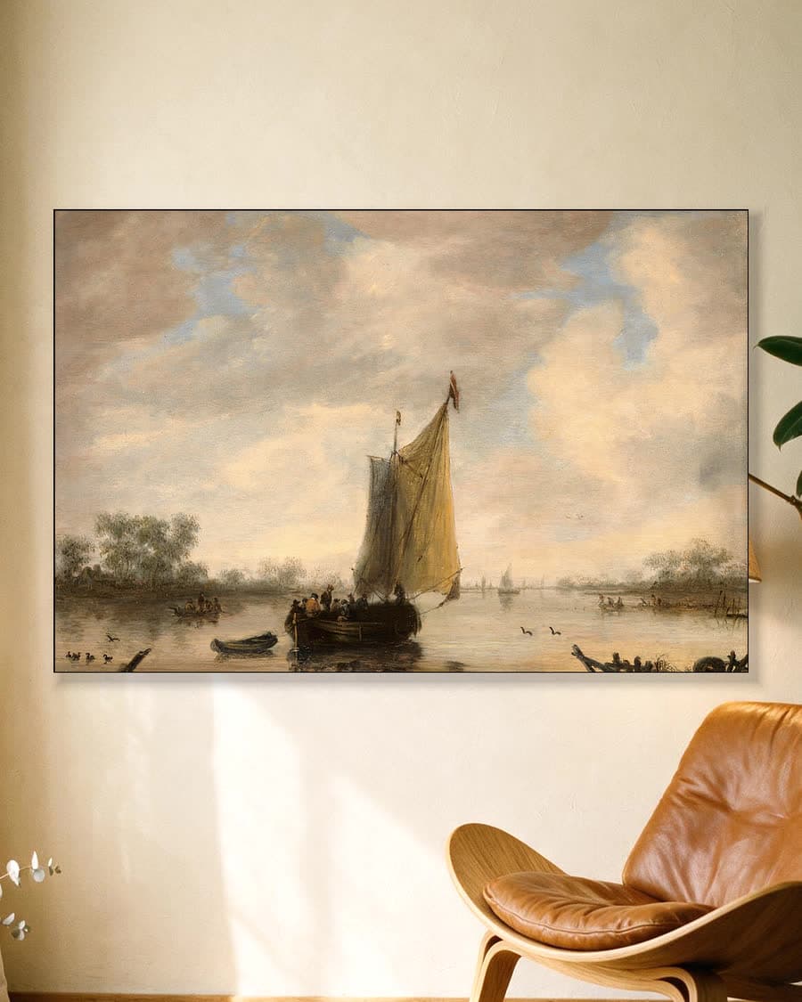 Riviergezicht in een aluminium frame aan dezelfde muur