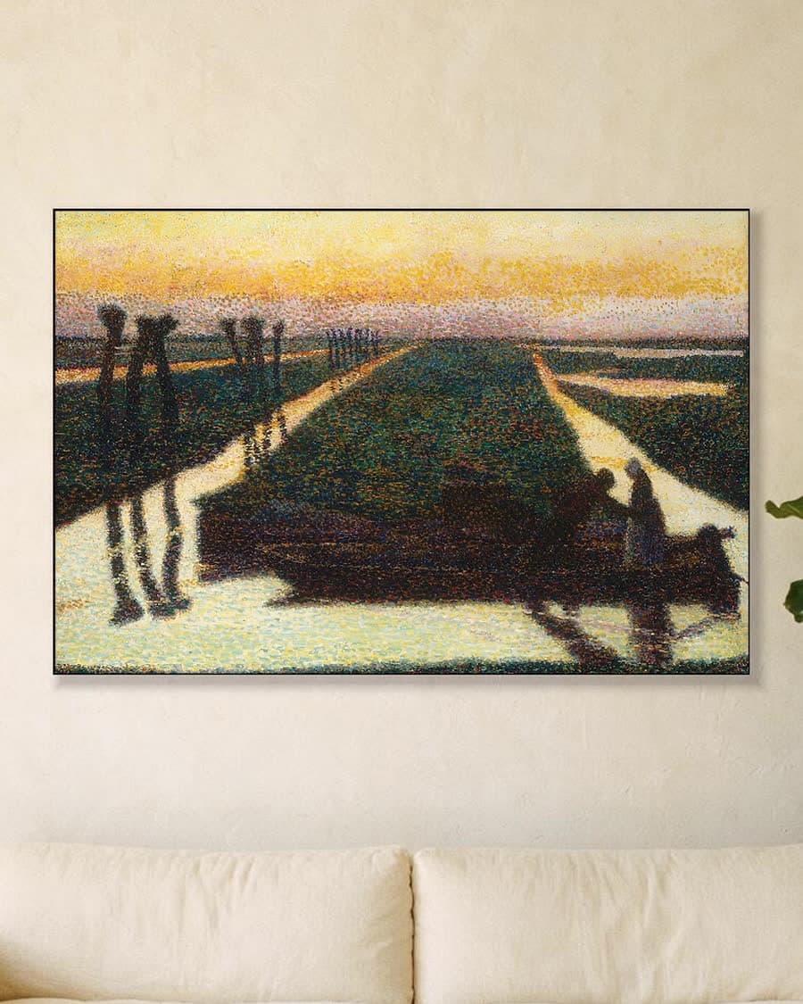 Broek in Waterland in een aluminium frame aan dezelfde muur