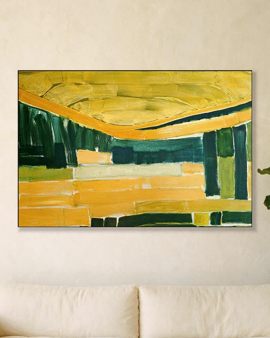 Gouden Akkers in een aluminium frame aan dezelfde muur