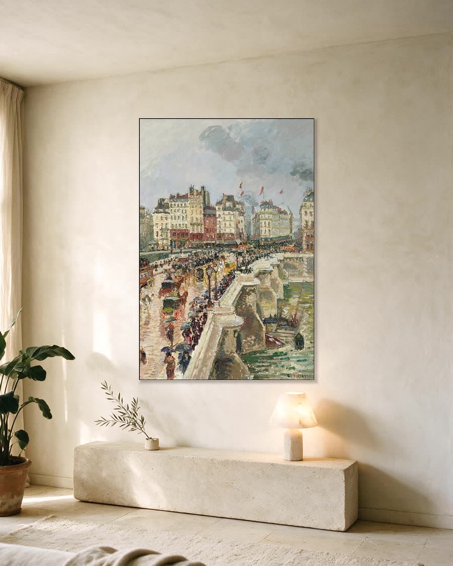 De Pont Neuf in een aluminium frame aan dezelfde muur