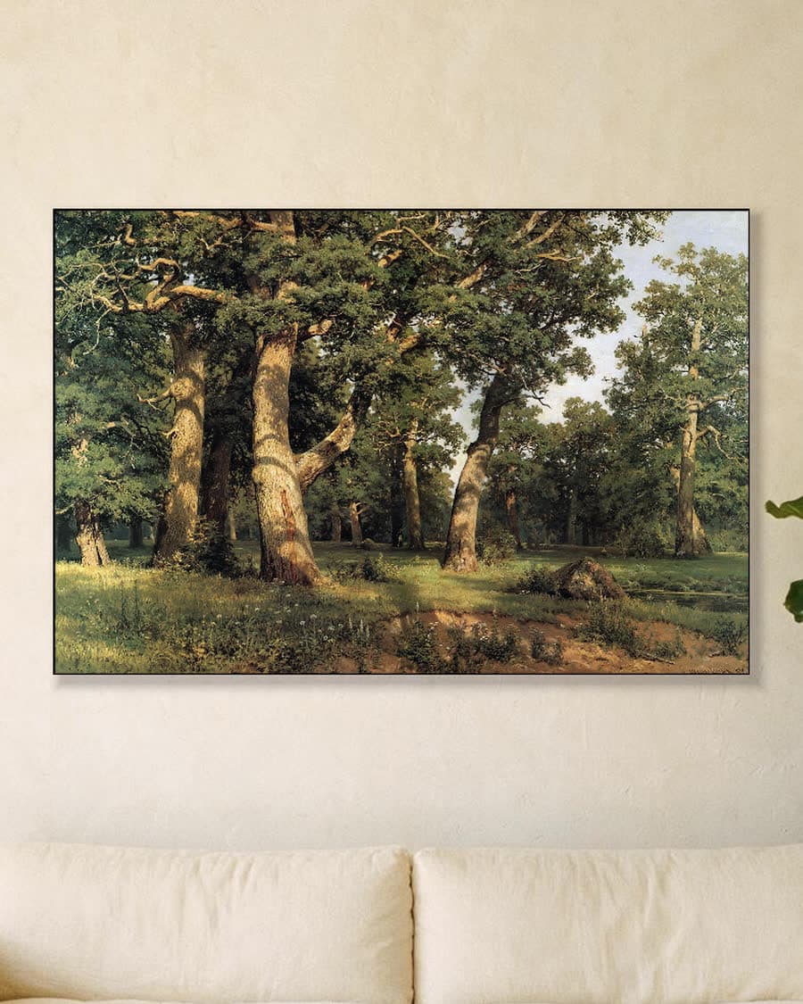 Eikenbos (1887) in een aluminium frame aan dezelfde muur
