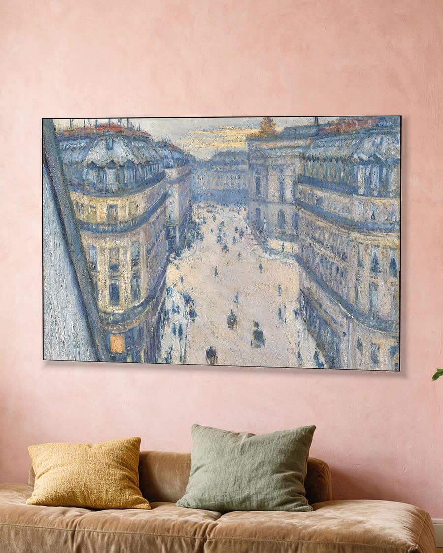 Rue Halévy, gezien vanaf een zesde verdieping in een aluminium frame aan dezelfde muur