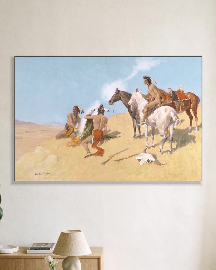 Het rooksignaal in een aluminium frame aan dezelfde muur