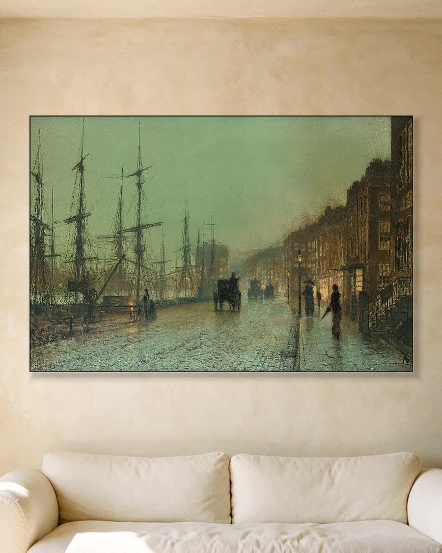 De dokken van Glasgow in een aluminium frame aan dezelfde muur