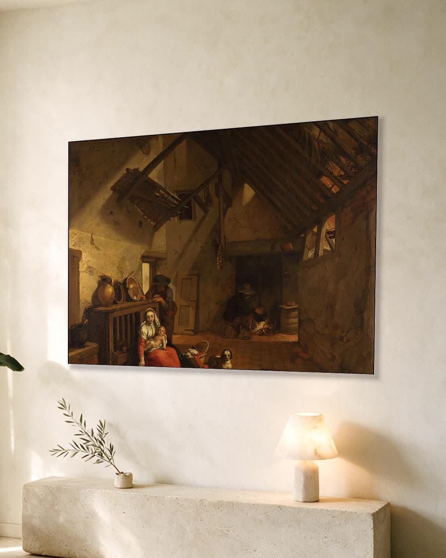 Rust op de vlucht naar Egypte in een aluminium frame aan dezelfde muur
