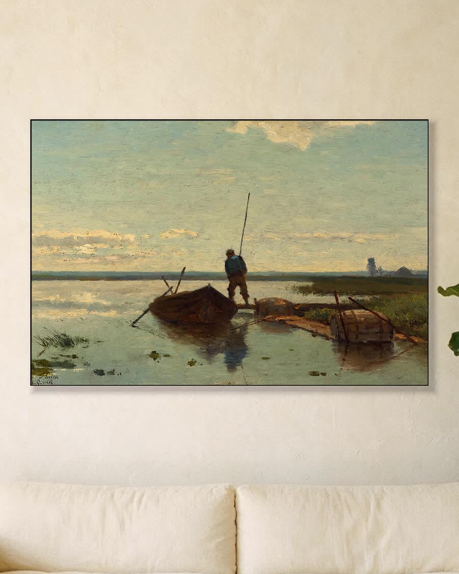 Polderlandschap in een aluminium frame aan dezelfde muur