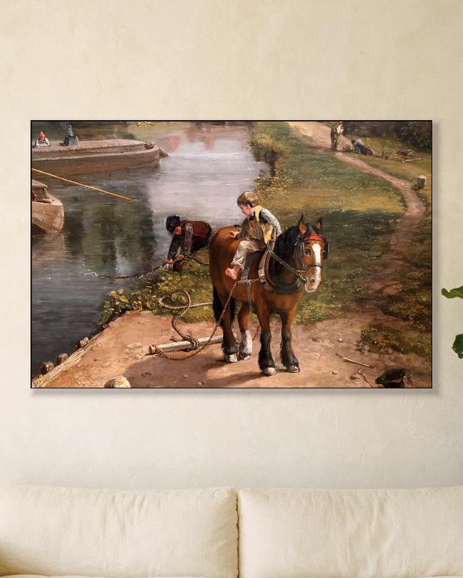Flatford Mill in een aluminium frame aan dezelfde muur