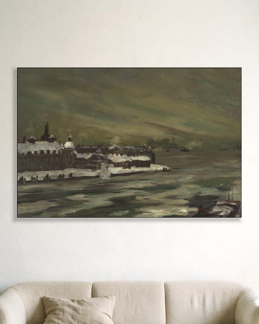 Blackwell's Island aan de East River in een aluminium frame aan dezelfde muur