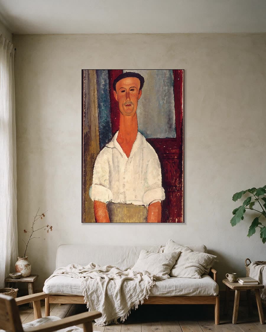 Gaston Modot in een aluminium frame aan dezelfde muur