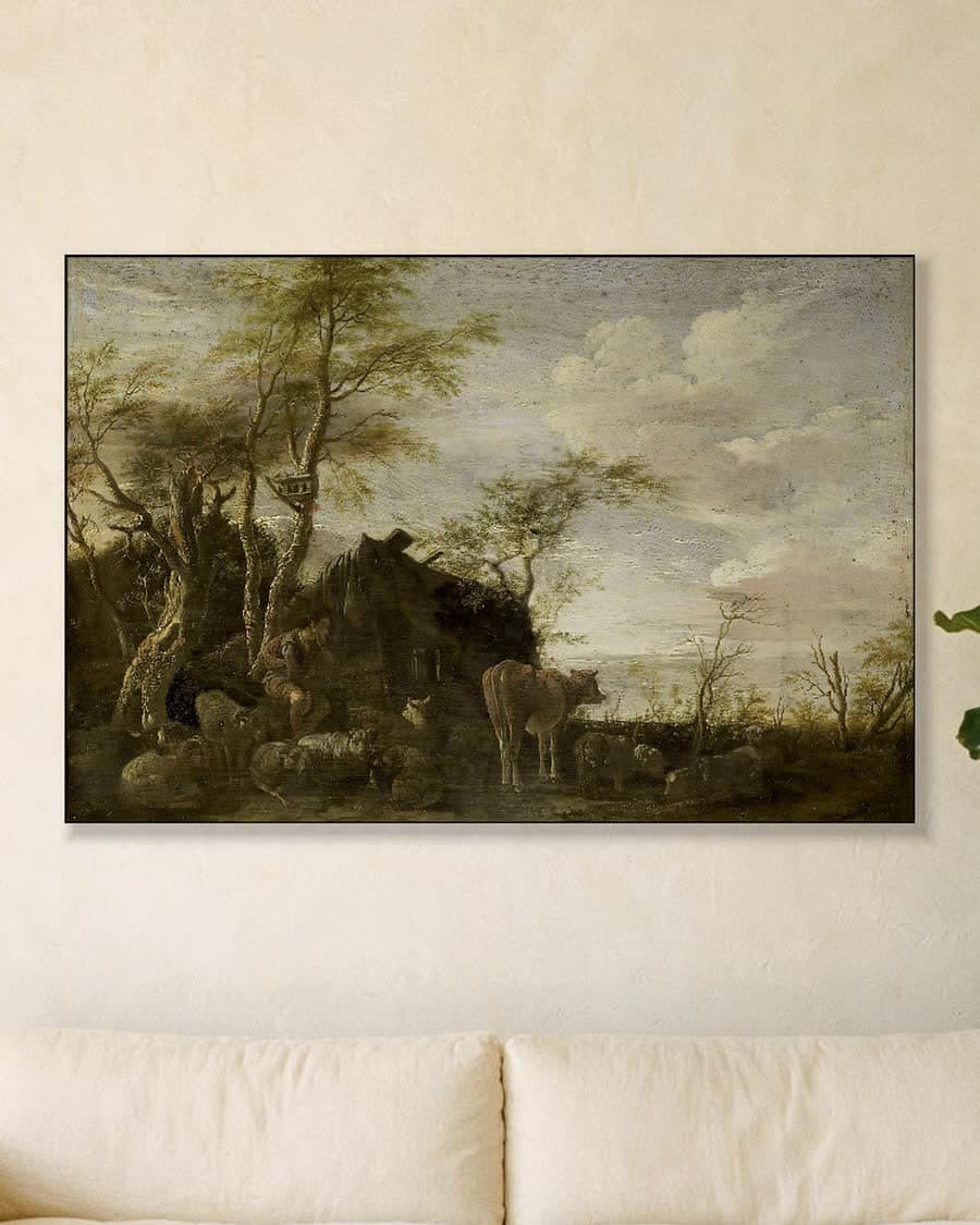 De herdershut in een aluminium frame aan dezelfde muur