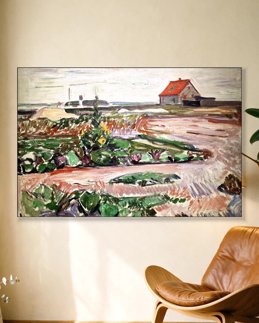 Kust bij Lübeck in een aluminium frame aan dezelfde muur