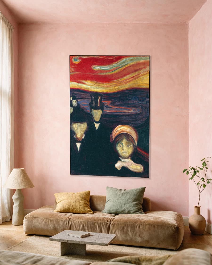 Angst in een aluminium frame aan dezelfde muur