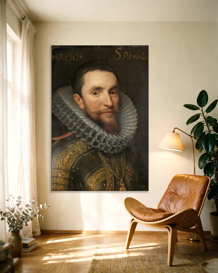 Ambrogio (1569-1630), markies de Spinola in een aluminium frame aan dezelfde muur