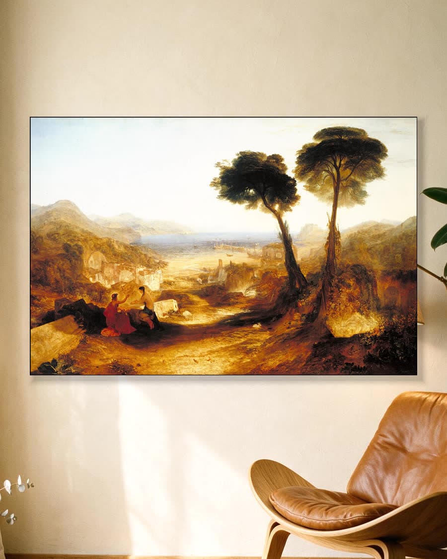 De baai van Baiae in een aluminium frame aan dezelfde muur