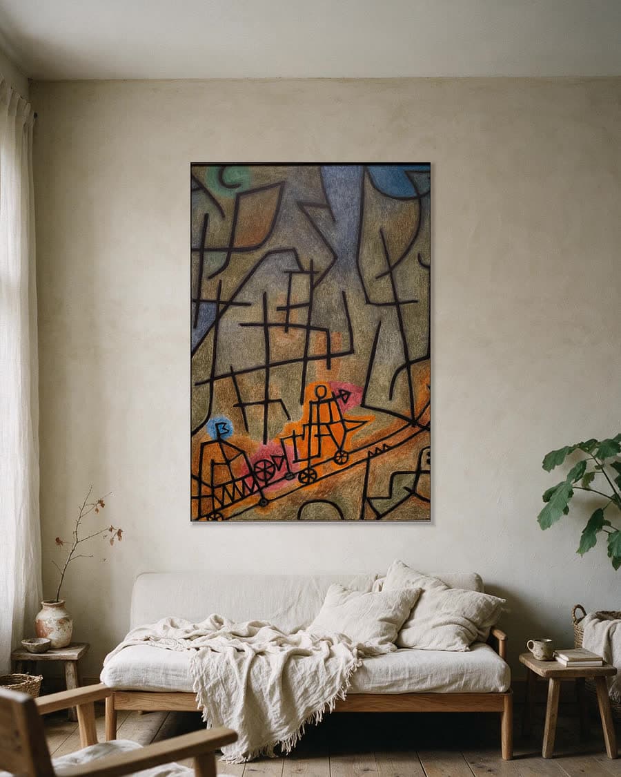 Spel van Lijnen en Vormen in een aluminium frame aan dezelfde muur