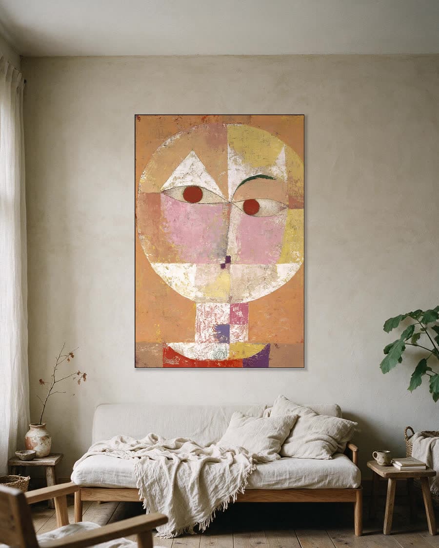 Senecio in een aluminium frame aan dezelfde muur