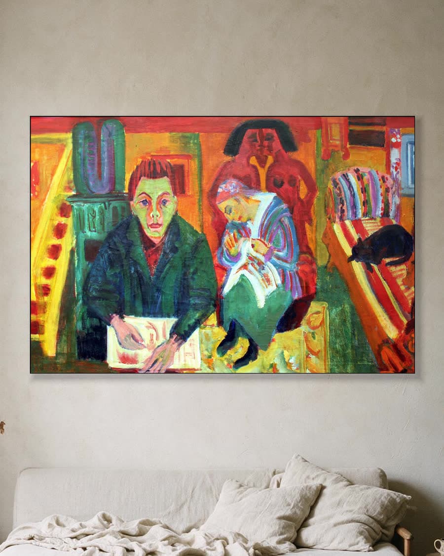 De woonkamer in een aluminium frame aan dezelfde muur