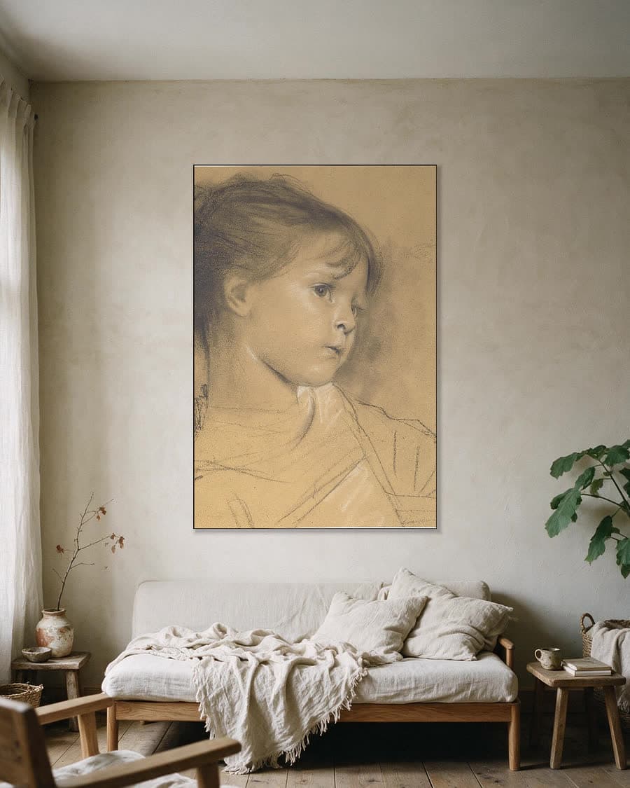 Annerl in een aluminium frame aan dezelfde muur