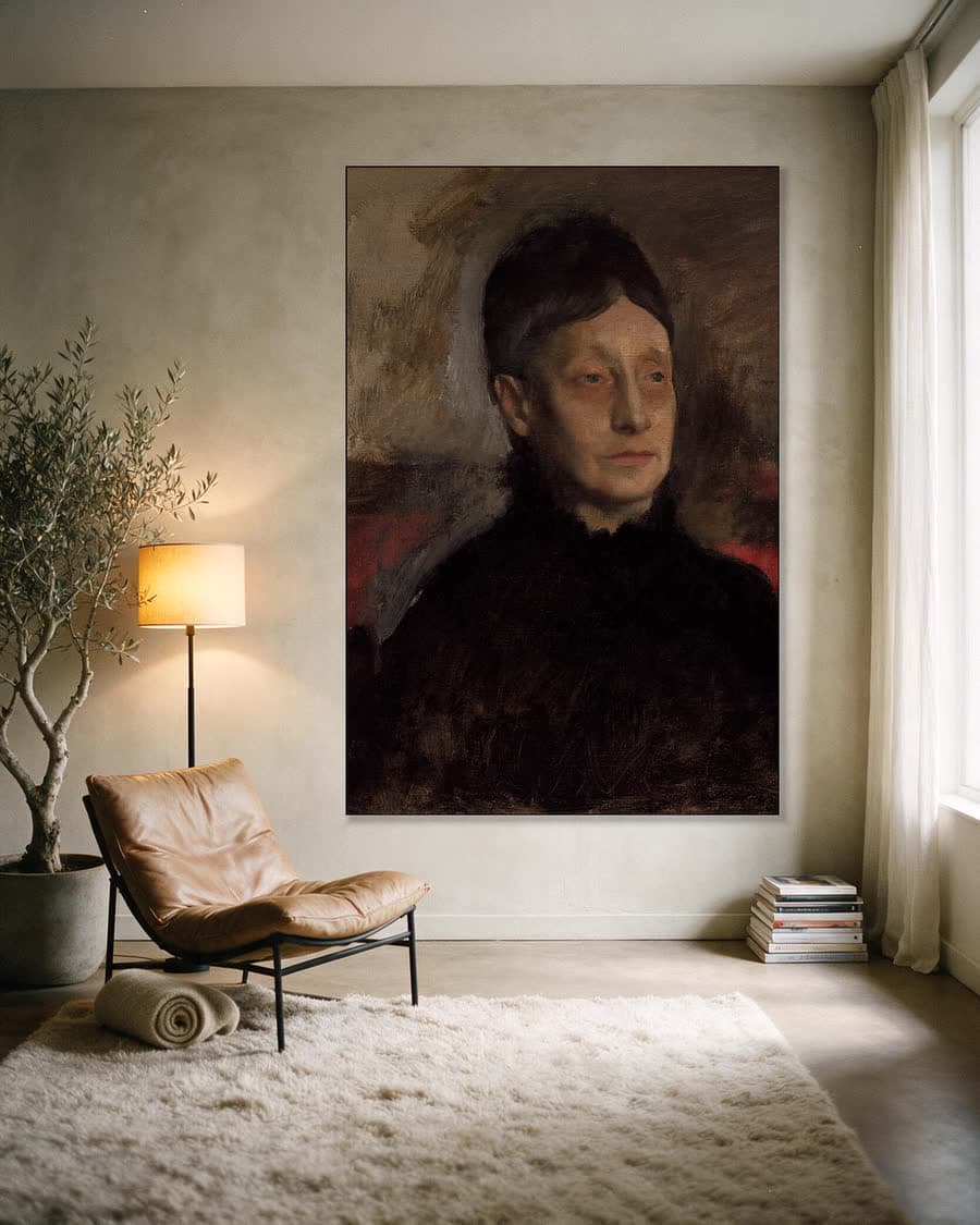Stefanina Primicile Carafa, markiezin van Cicerale en hertogin van Montejasi in een aluminium frame aan dezelfde muur