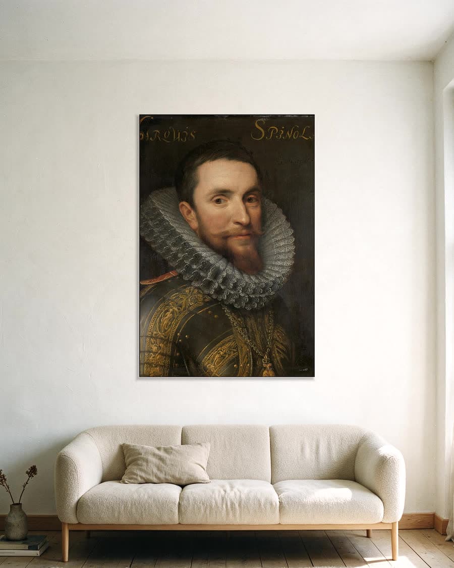 Ambrogio (1569-1630), markies de Spinola in een aluminium frame aan dezelfde muur