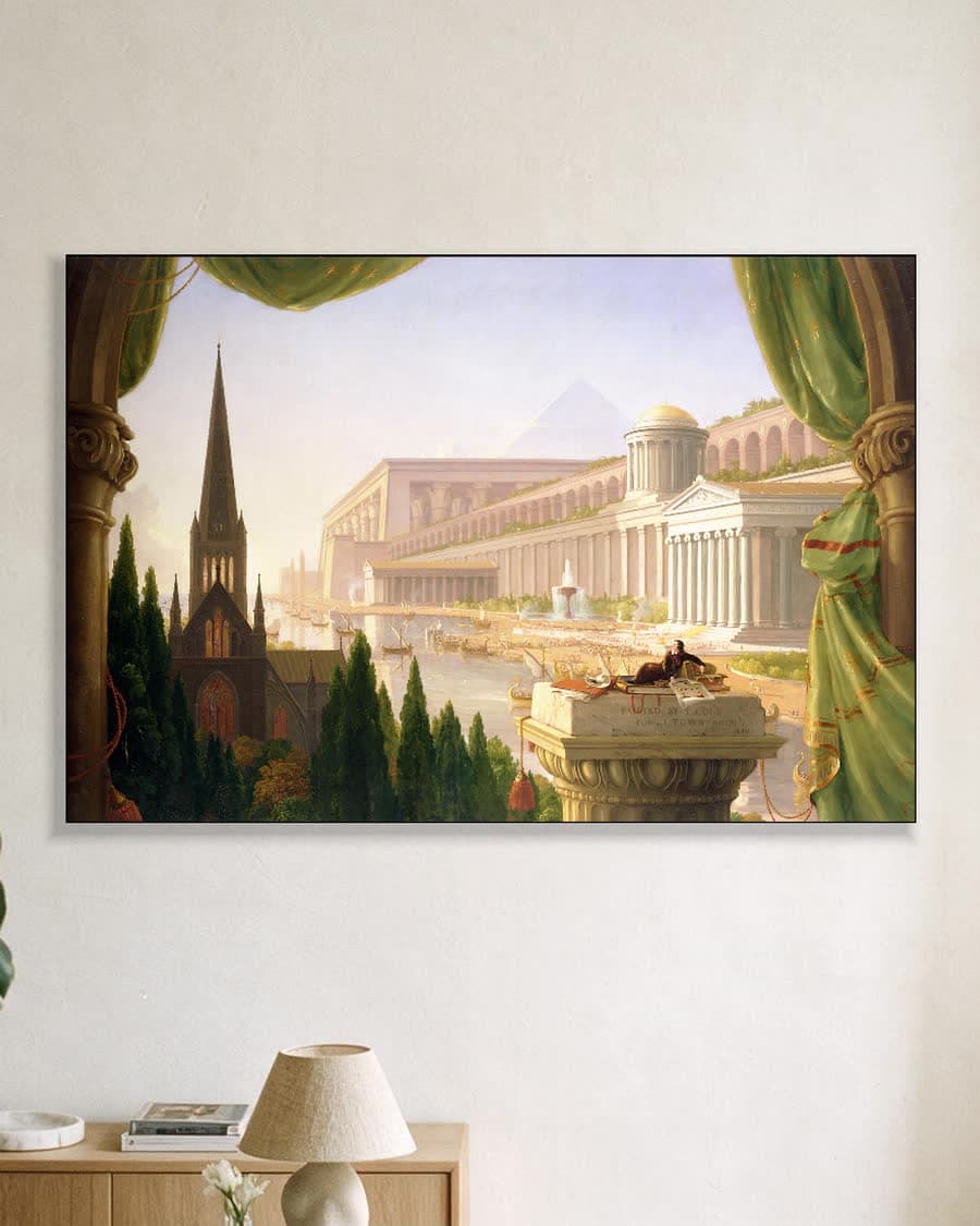 De Droom van de Architect in een aluminium frame aan dezelfde muur