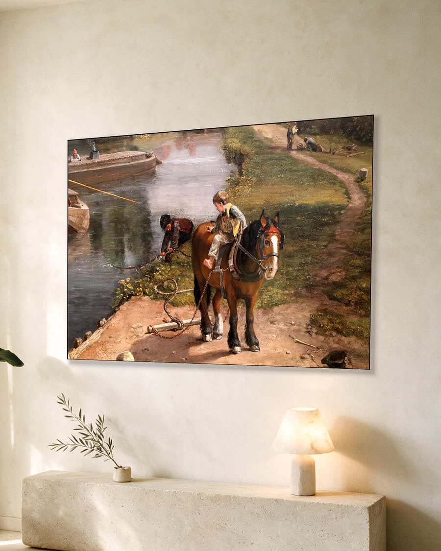 Flatford Mill in een aluminium frame aan dezelfde muur