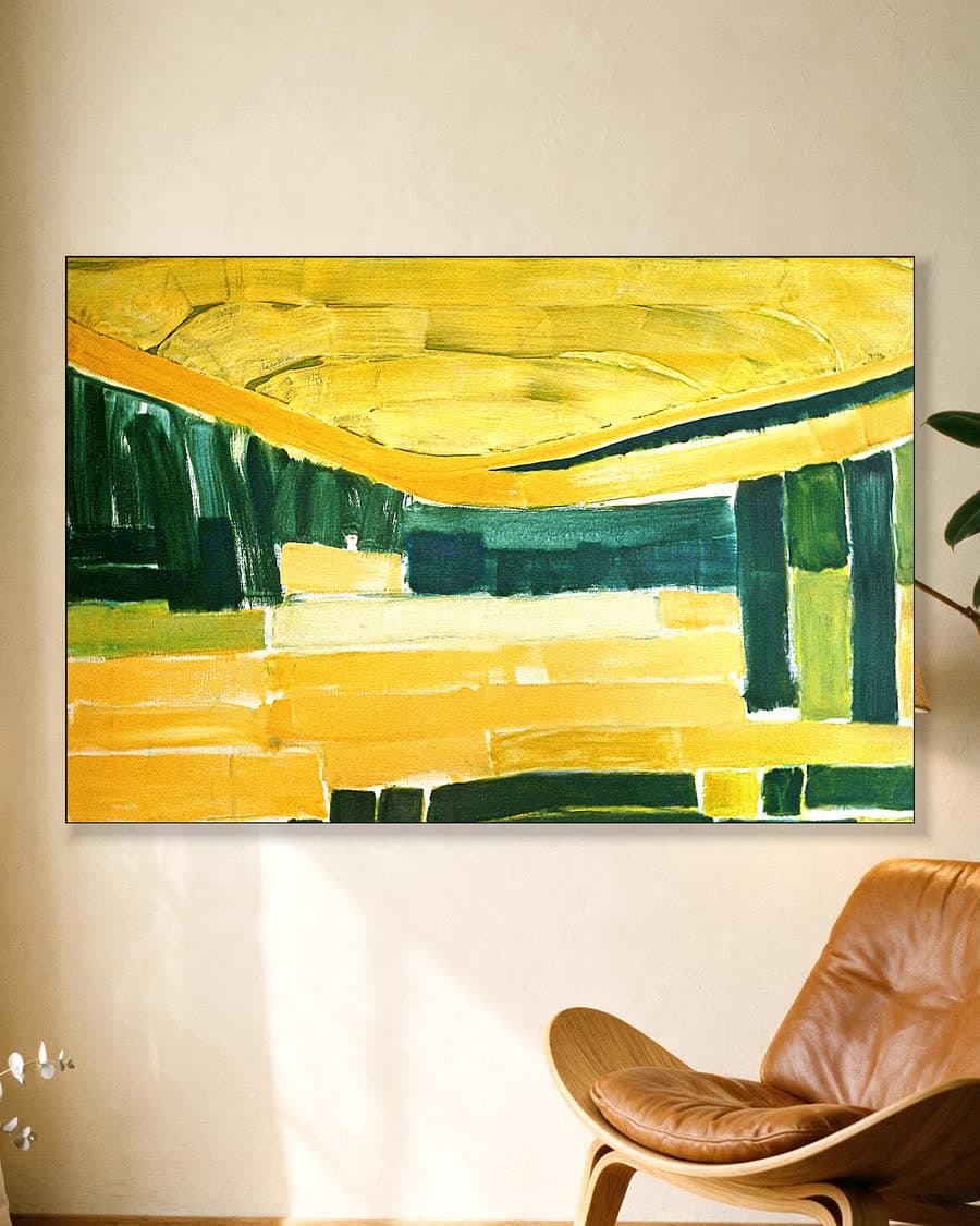 Gouden Akkers in een aluminium frame aan dezelfde muur