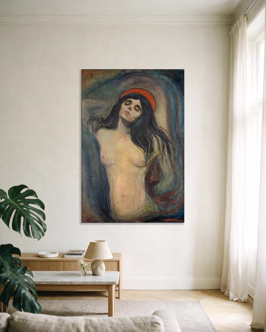 As in een aluminium frame aan dezelfde muur