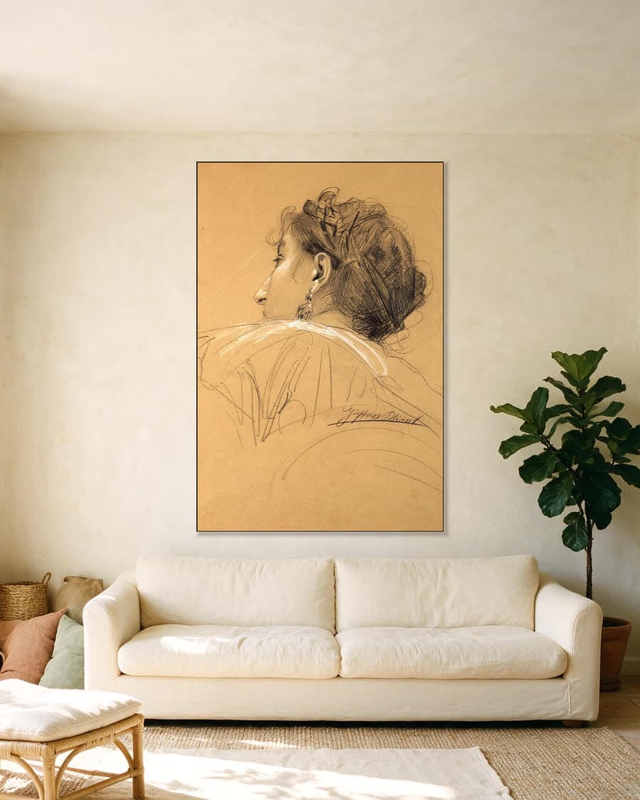Vriendinnen (Die Freundinnen) in een aluminium frame aan dezelfde muur